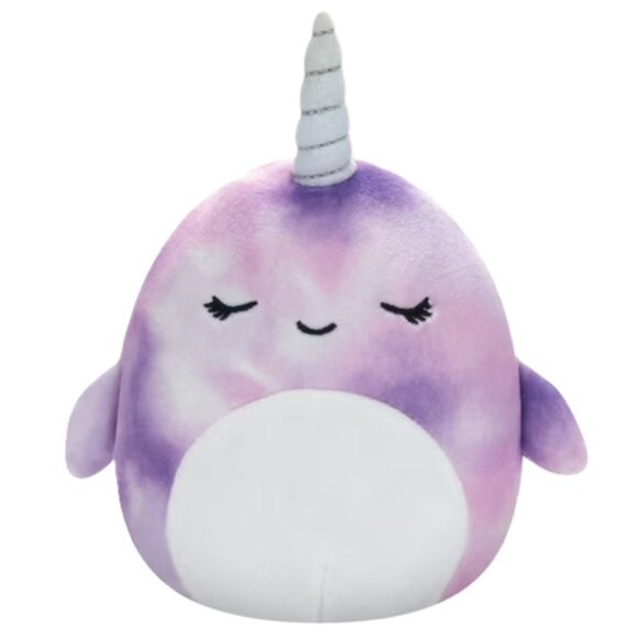 Squishmallows Original - Nabila the Purple Tie-dye Narwhal w/Sleepy Eyes - 8 In - Picture 1 of 3